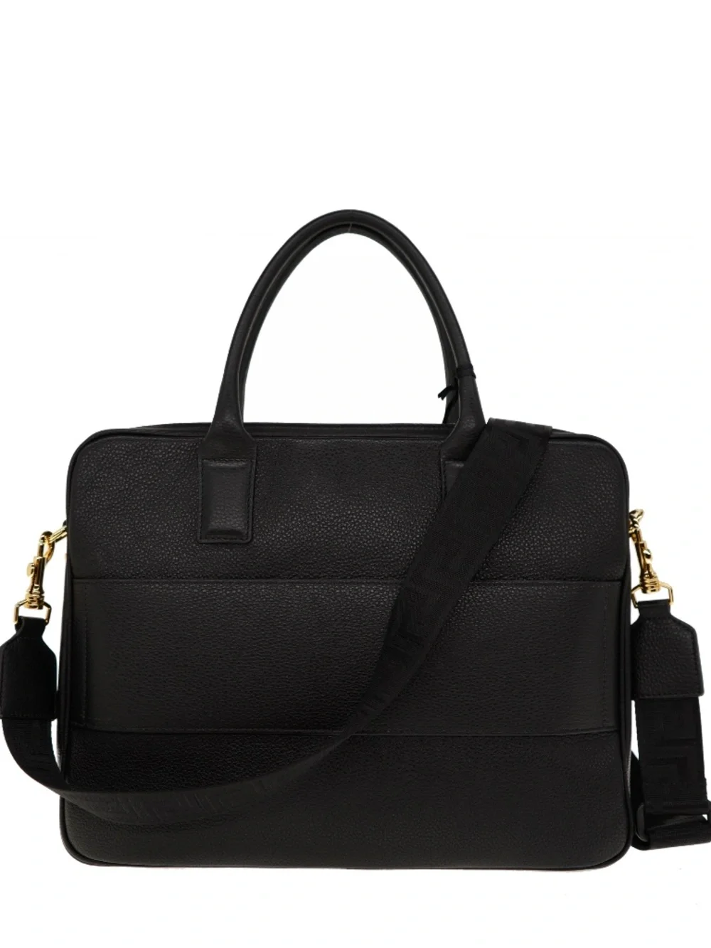 Versace Medusa Briefcase Document Case Black Grainy Leather New